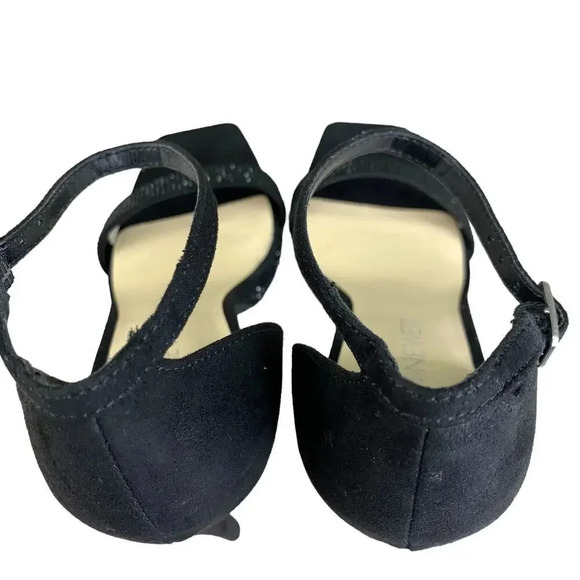 Nine West Rhinestone Suede Stiletto Platform Heels Strap Sandals  Size 6M Black - Picture 6 of 15